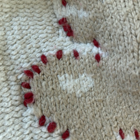 Zara Kids Knit Rudolf Red Black Plaid Holiday Sweater Pants 3 4 Cream - Picture 5 of 6